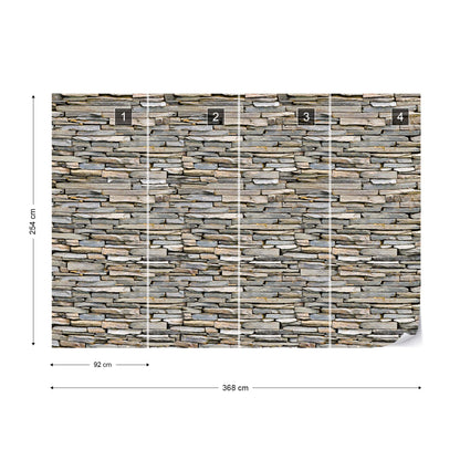 Stone Wall Photo Wallpaper Wall Mural - USTAD HOME