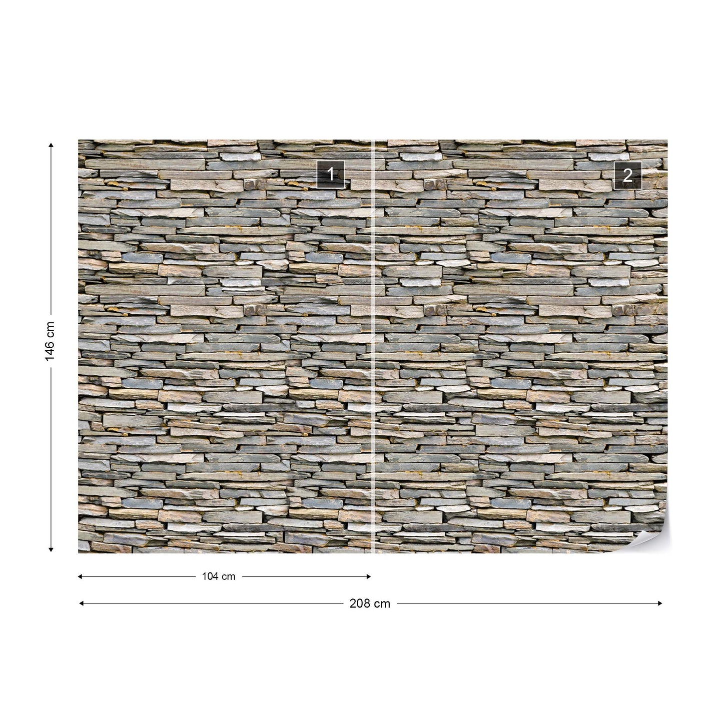 Stone Wall Photo Wallpaper Wall Mural - USTAD HOME