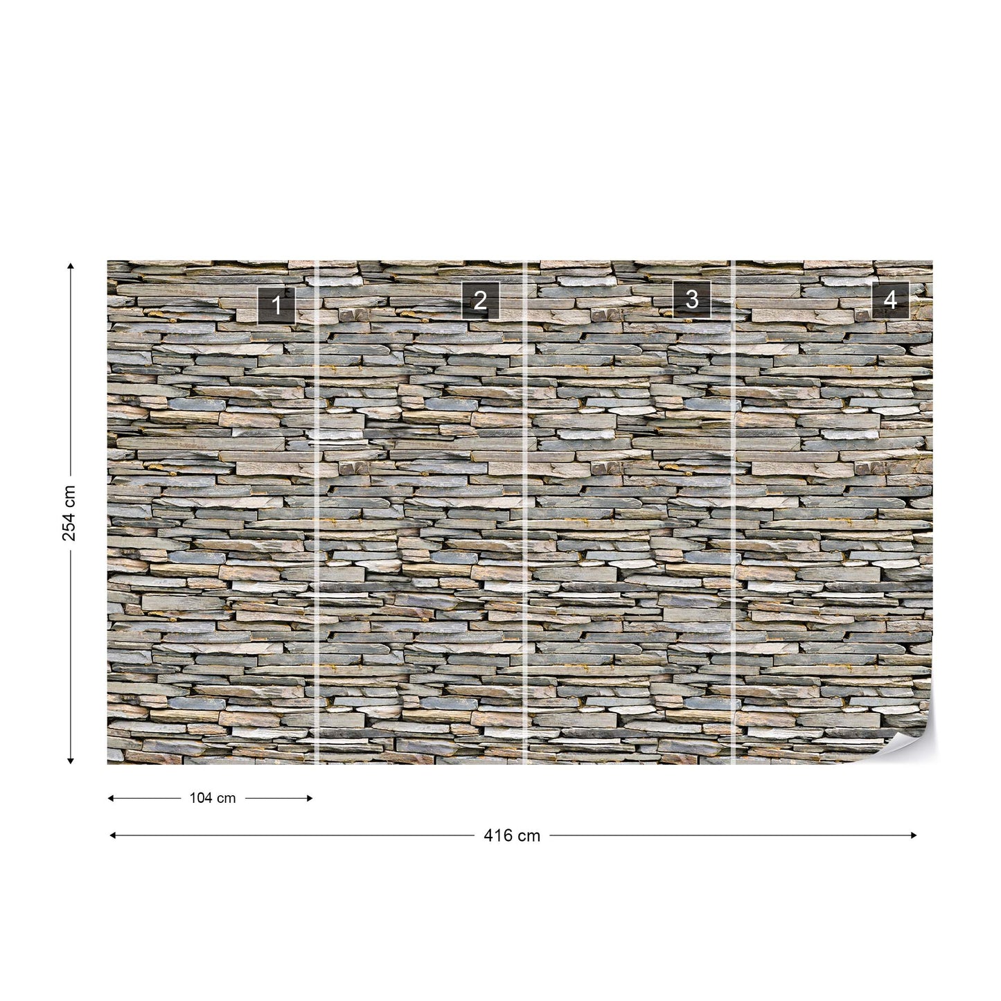 Stone Wall Photo Wallpaper Wall Mural - USTAD HOME