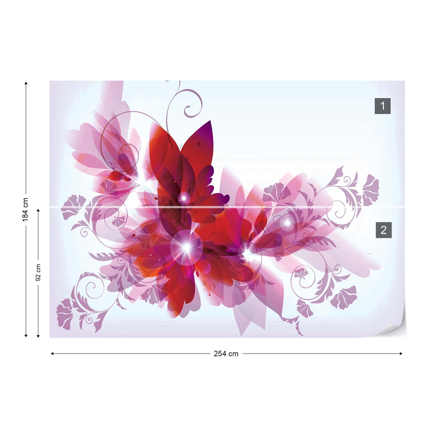 Flowers Modern Design Photo Wallpaper Wall Mural - USTAD HOME