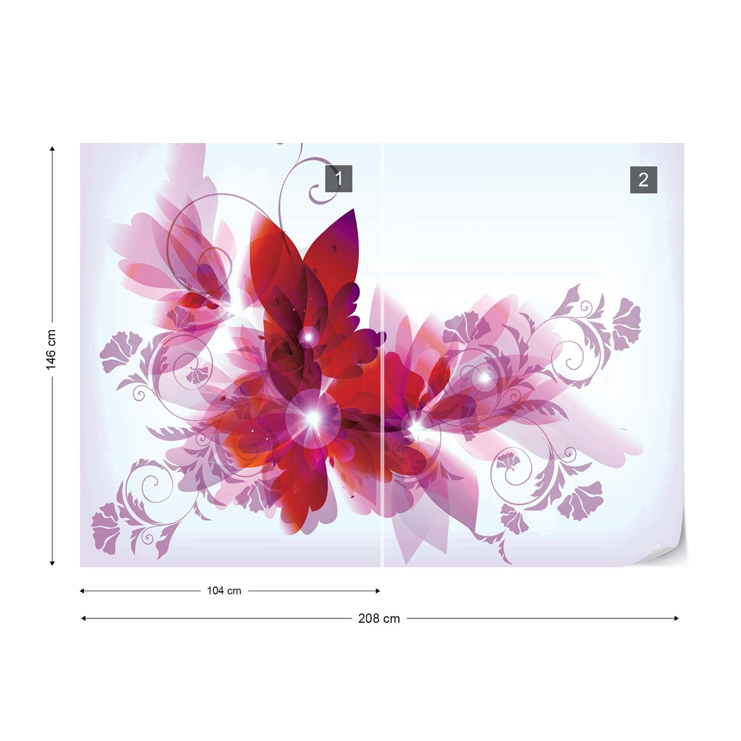 Flowers Modern Design Photo Wallpaper Wall Mural - USTAD HOME