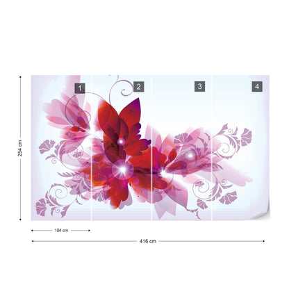 Flowers Modern Design Photo Wallpaper Wall Mural - USTAD HOME