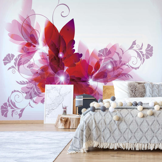 Flowers Modern Design Photo Wallpaper Wall Mural - USTAD HOME