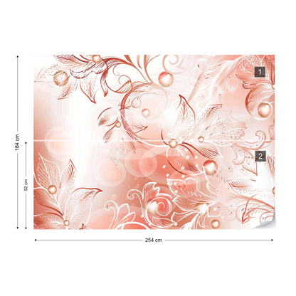 Flowers Swirls Photo Wallpaper Wall Mural - USTAD HOME