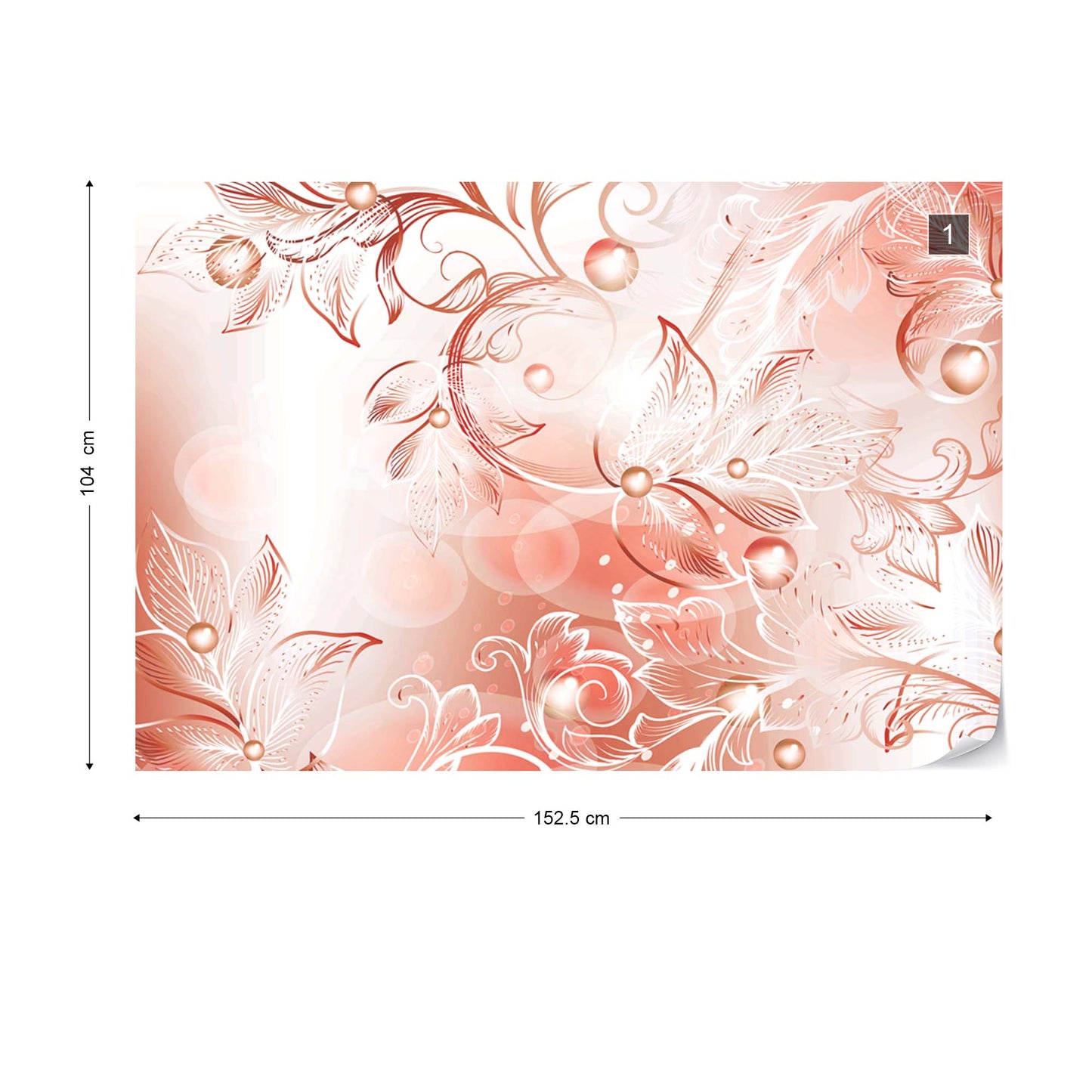 Flowers Swirls Photo Wallpaper Wall Mural - USTAD HOME