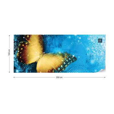Butterfly Blue Photo Wallpaper Wall Mural - USTAD HOME