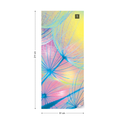 Rainbow Dandelion Photo Wallpaper Wall Mural - USTAD HOME