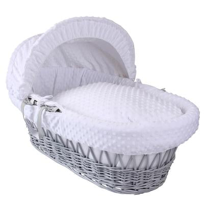 Dimple Grey Wicker Moses Basket - USTAD HOME