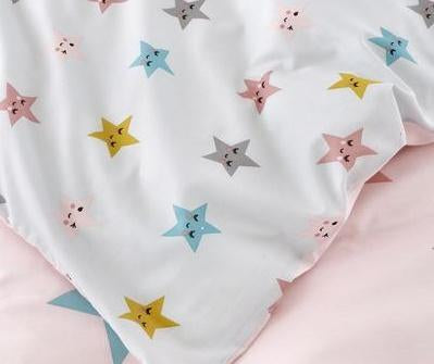 Happy Stars Single Bed Duvet Cover Set - USTAD HOME