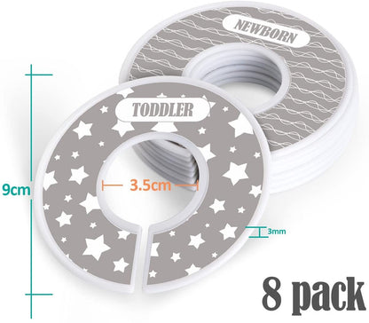 Nursery Clothing 8 Pack Baby Closet Dividers Round - USTAD HOME