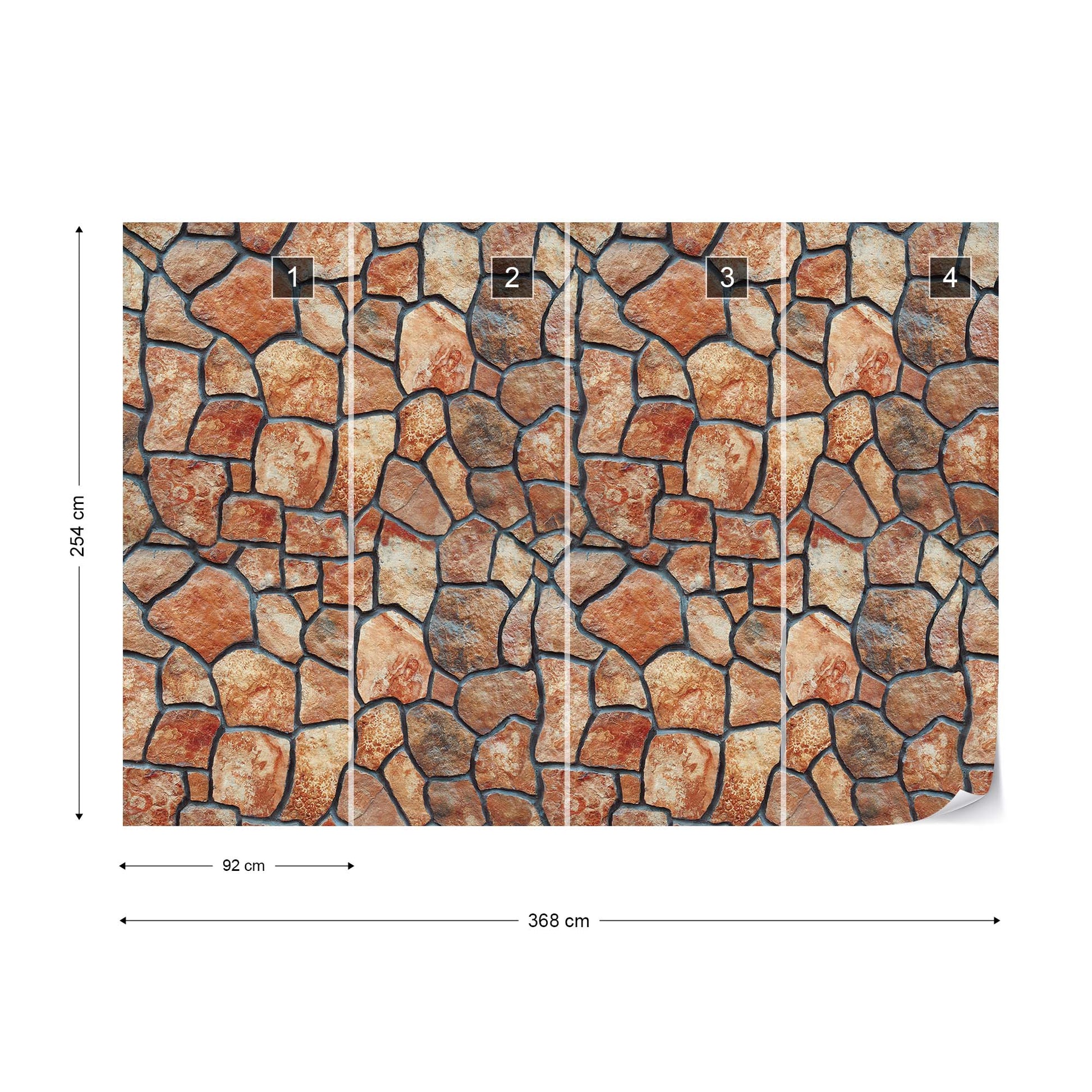 Stone Wall Photo Wallpaper Wall Mural - USTAD HOME