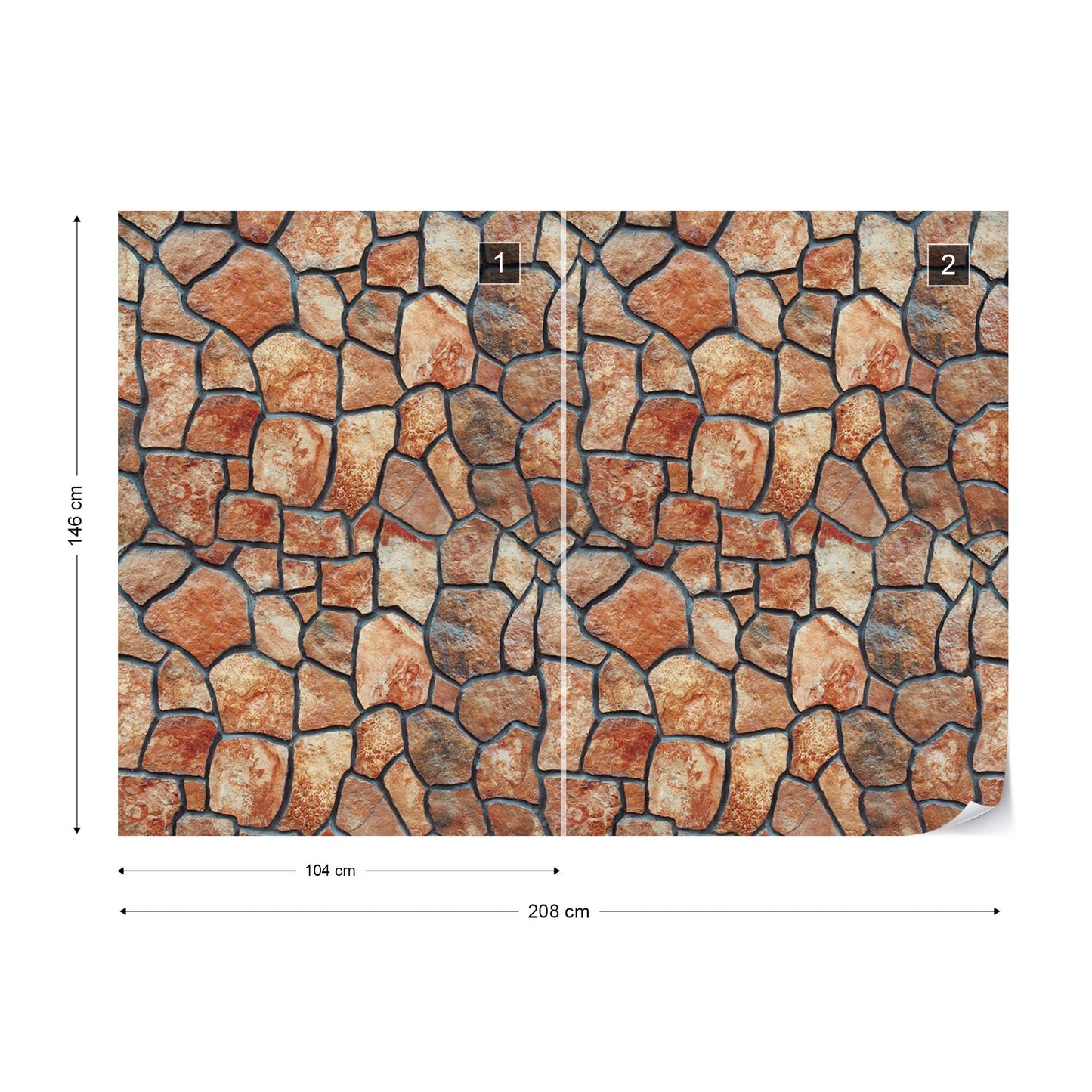 Stone Wall Photo Wallpaper Wall Mural - USTAD HOME