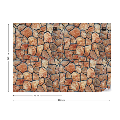 Stone Wall Photo Wallpaper Wall Mural - USTAD HOME