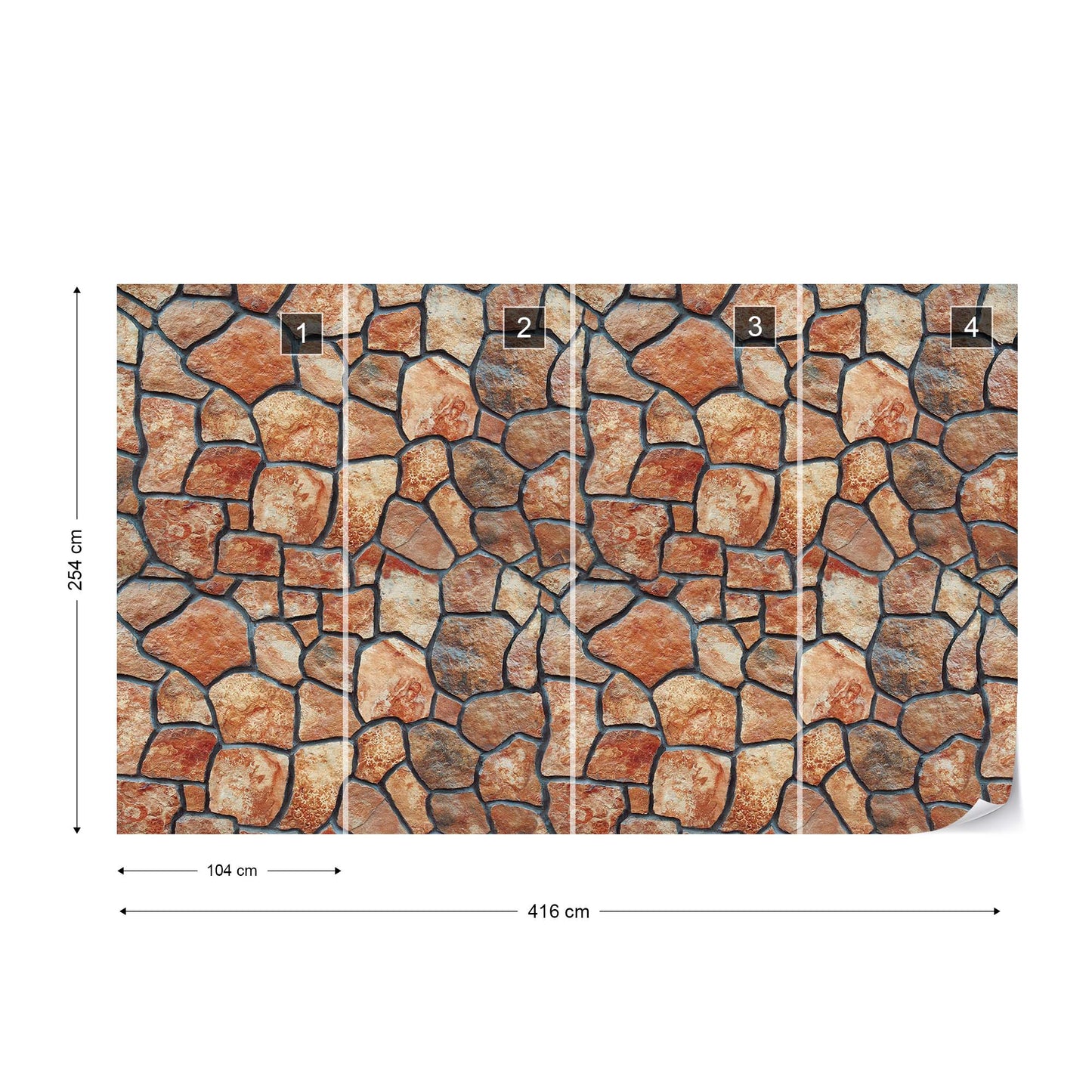 Stone Wall Photo Wallpaper Wall Mural - USTAD HOME