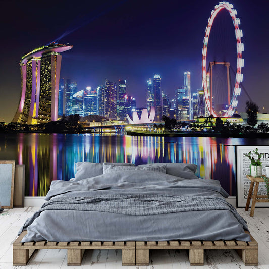 Singapore City Skyline Photo Wallpaper Wall Mural - USTAD HOME