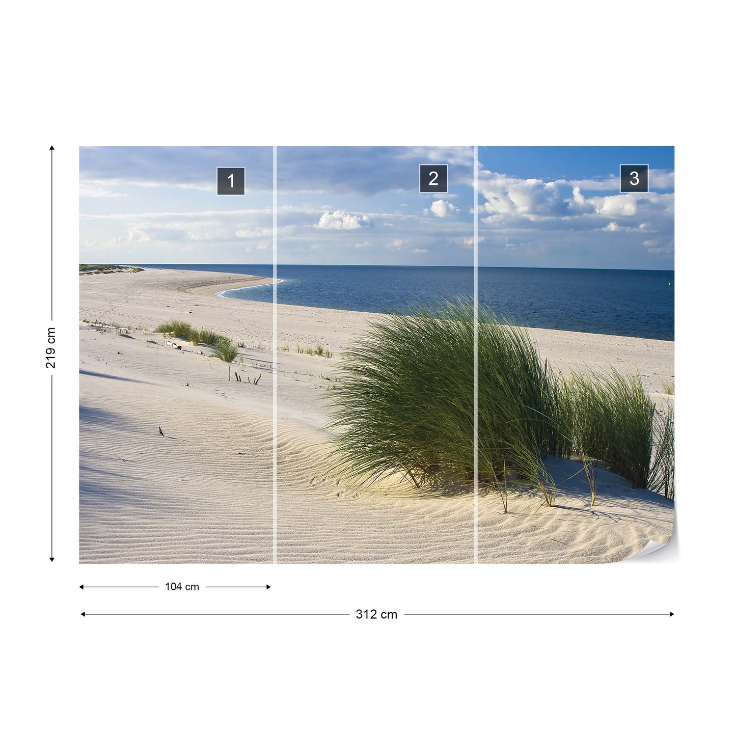 Sylt Beach Sea Sand Coastal Photo Wallpaper Wall Mural - USTAD HOME