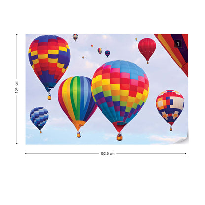 Hot Air Baloons Colours Photo Wallpaper Wall Mural - USTAD HOME