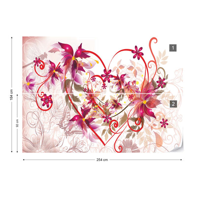Flowers Abstract Design Photo Wallpaper Wall Mural - USTAD HOME