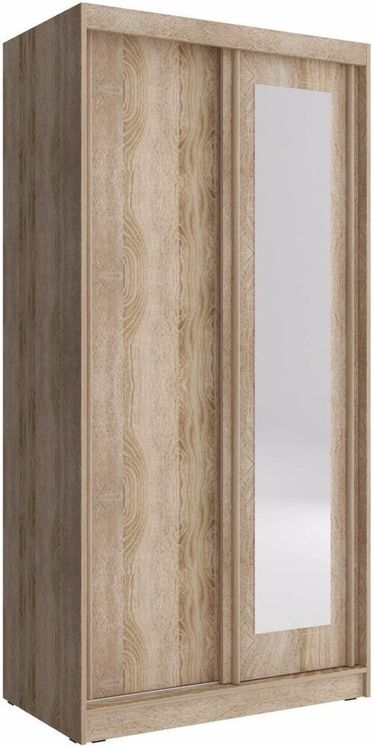 Sliding Doors Bedroom Small Mirrored Wardrobe - USTAD HOME