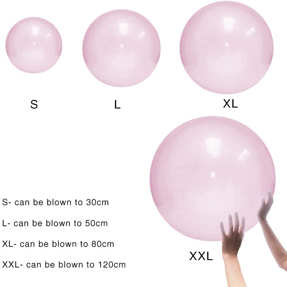 Novobey 2 Pcs Outdoor Fun Inflatable Bubble Balls Toy, Transparent Bounce Balloon for Children's Outdoor Activities ( Random Color) - USTAD HOME
