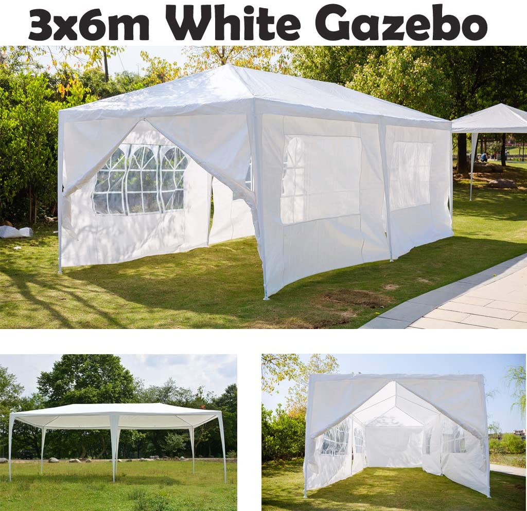 3X3/3x6/9M Garden Gazebo Marquee Party Tent Wedding Canopy Shade Outdoor 8 Sizes - USTAD HOME