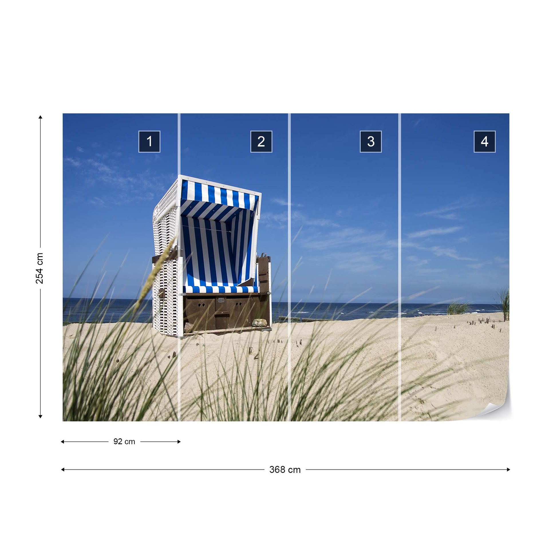 Sylt Beach Sea Chair Photo Wallpaper Wall Mural - USTAD HOME