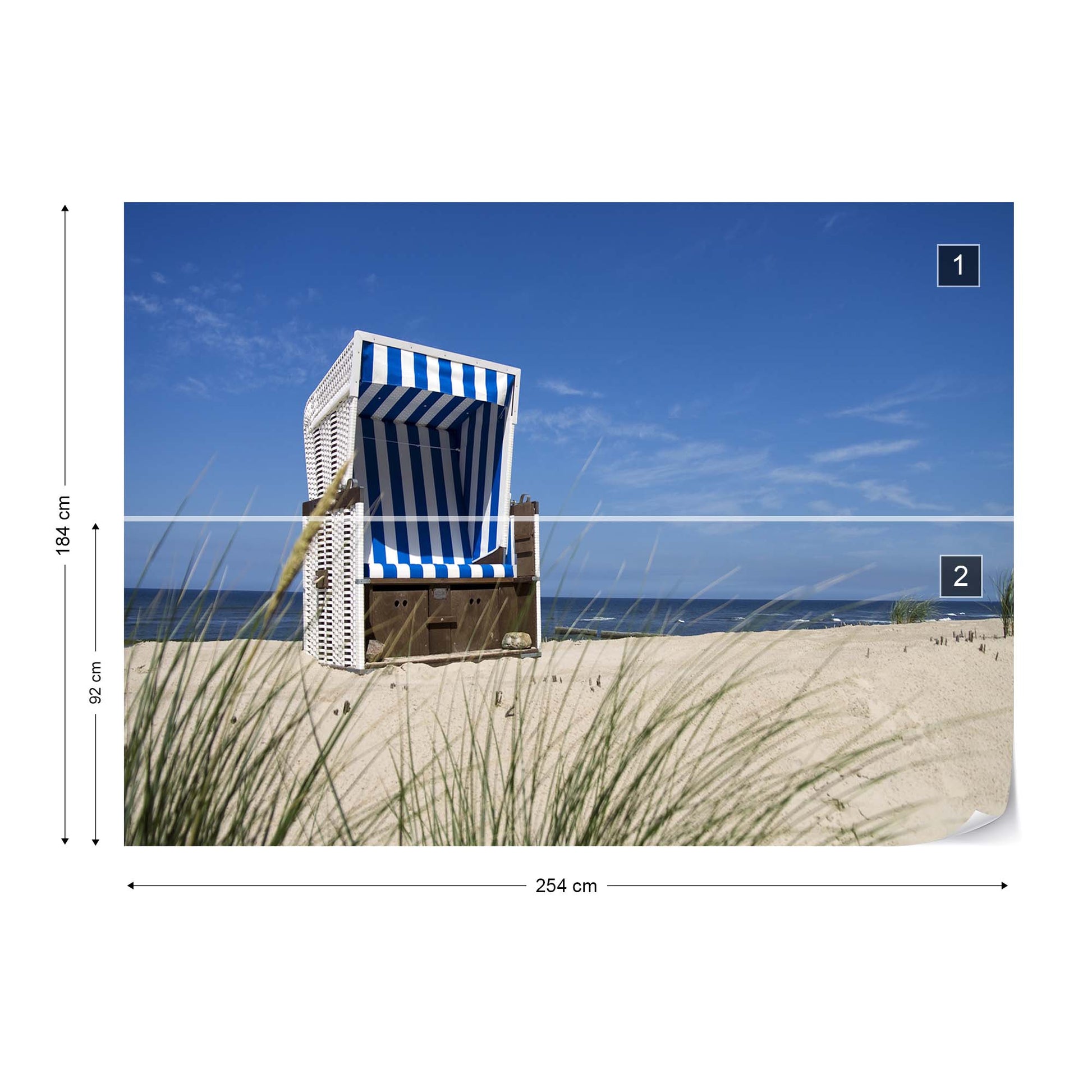 Sylt Beach Sea Chair Photo Wallpaper Wall Mural - USTAD HOME