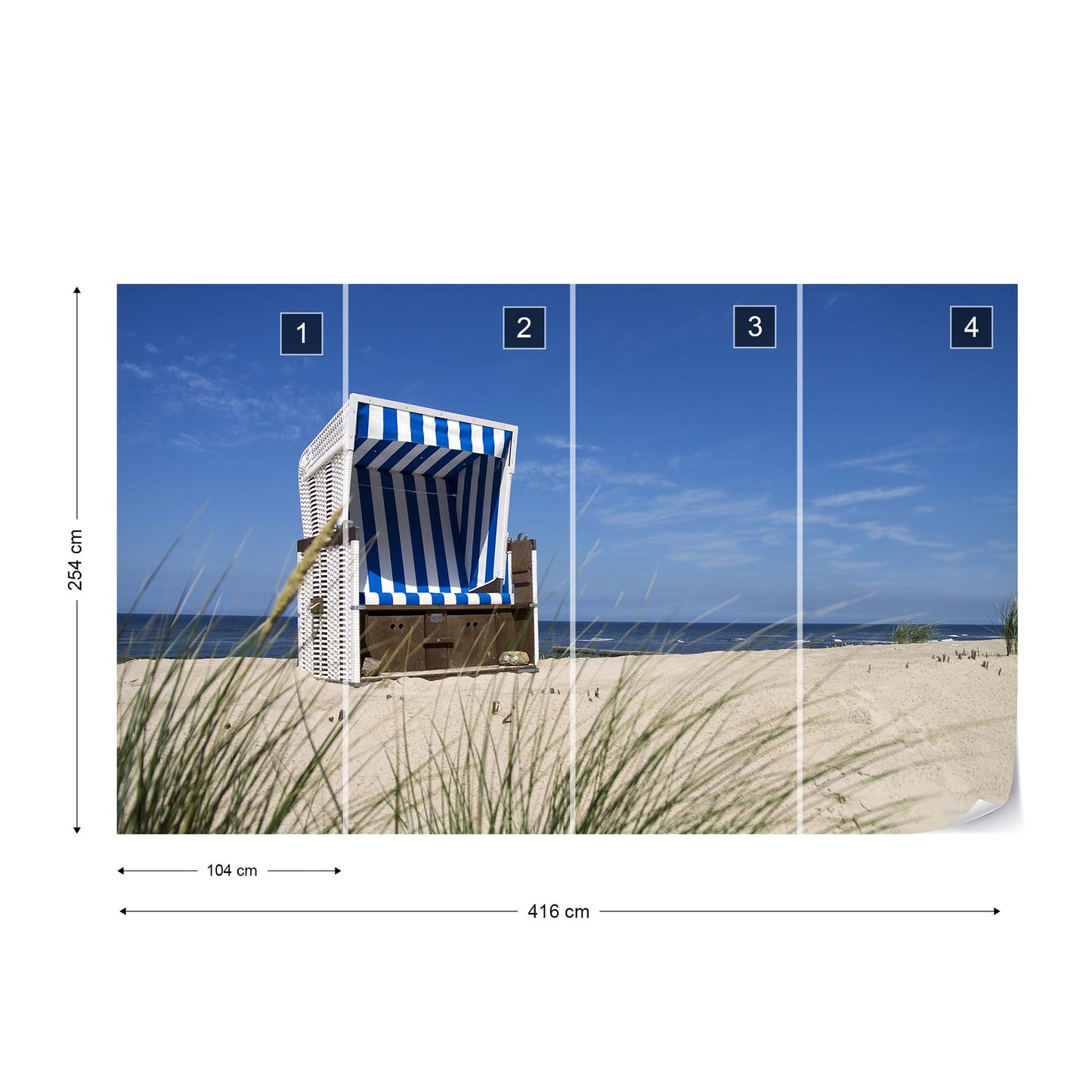 Sylt Beach Sea Chair Photo Wallpaper Wall Mural - USTAD HOME