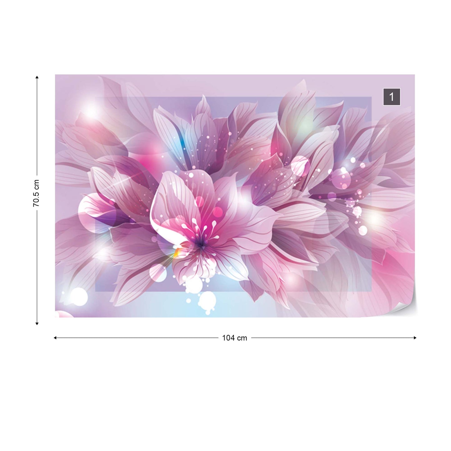 Flowers Modern Pink And Purple Photo Wallpaper Wall Mural - USTAD HOME