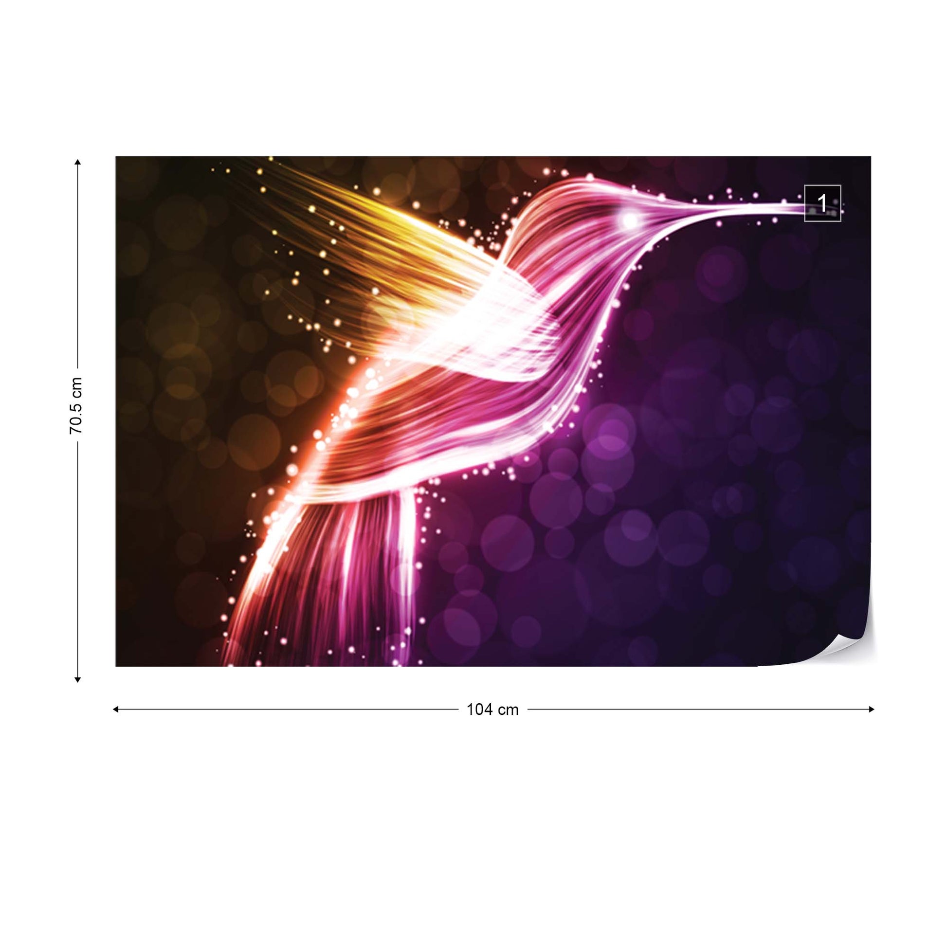 Hummingbird Neon Lights Photo Wallpaper Wall Mural - USTAD HOME