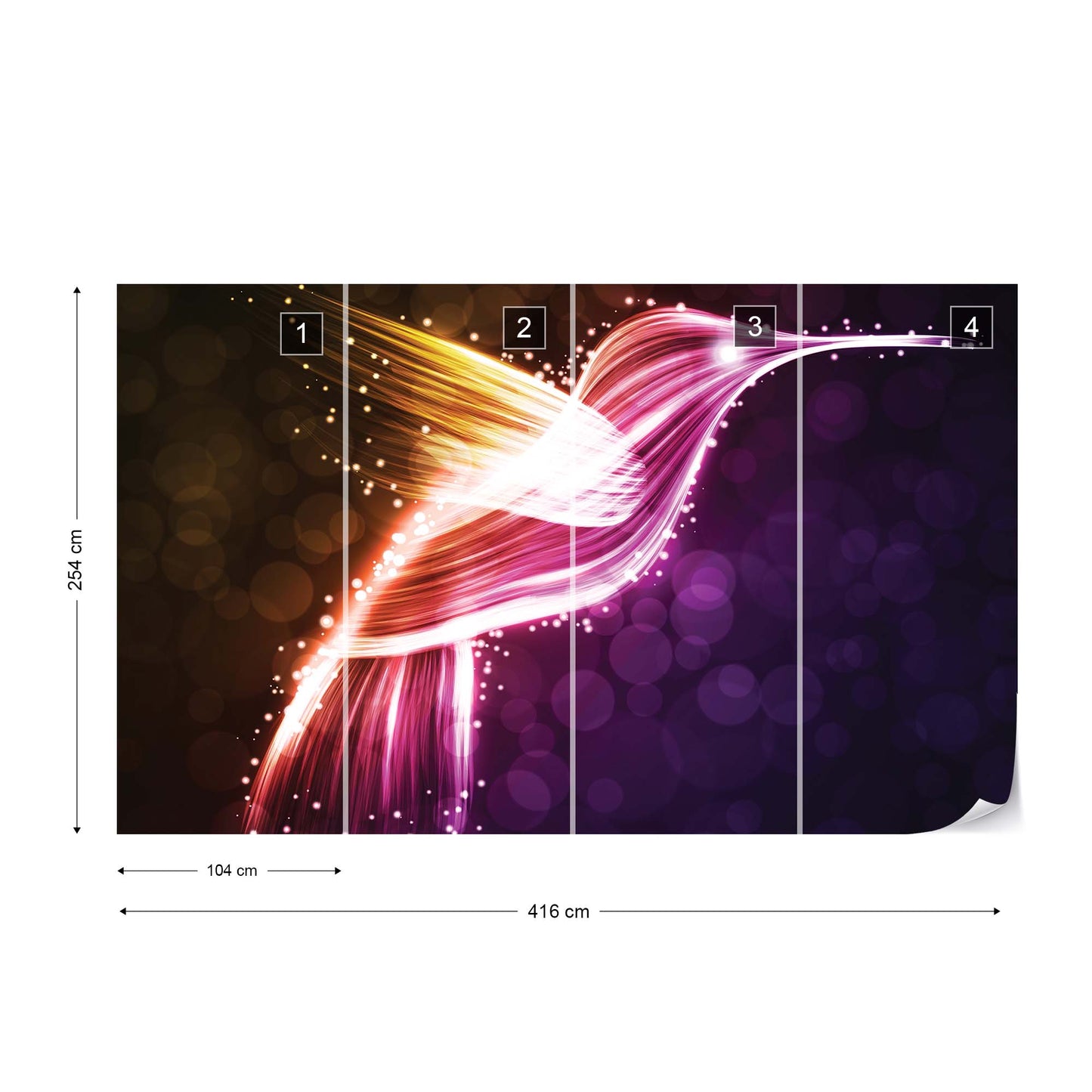 Hummingbird Neon Lights Photo Wallpaper Wall Mural - USTAD HOME