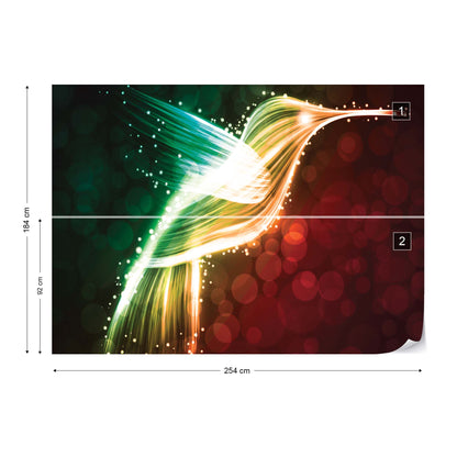 Hummingbird Neon Lights Photo Wallpaper Wall Mural - USTAD HOME