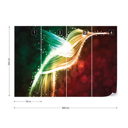 Hummingbird Neon Lights Photo Wallpaper Wall Mural - USTAD HOME