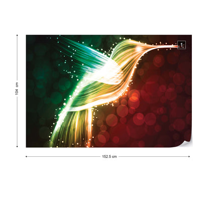 Hummingbird Neon Lights Photo Wallpaper Wall Mural - USTAD HOME