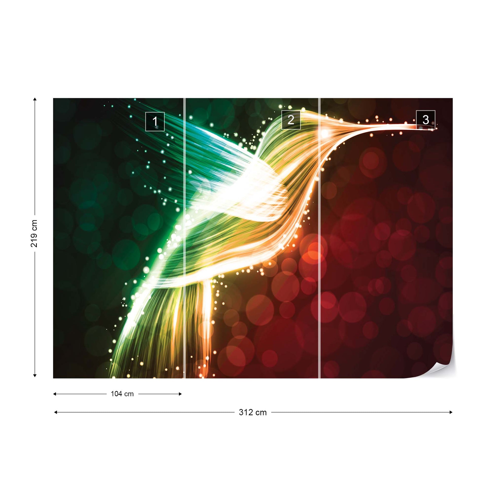 Hummingbird Neon Lights Photo Wallpaper Wall Mural - USTAD HOME