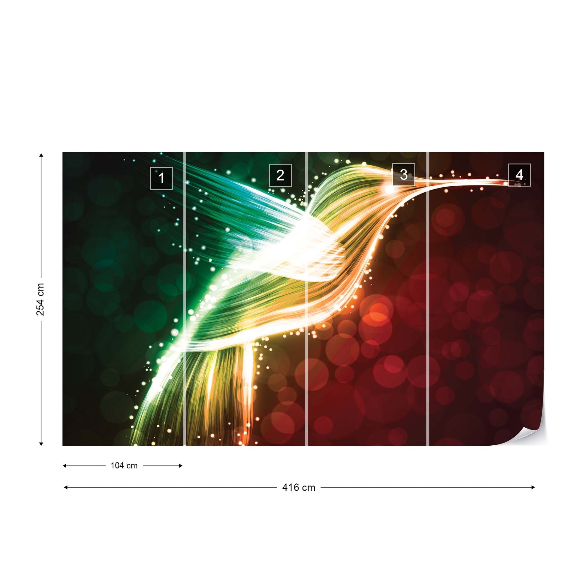 Hummingbird Neon Lights Photo Wallpaper Wall Mural - USTAD HOME