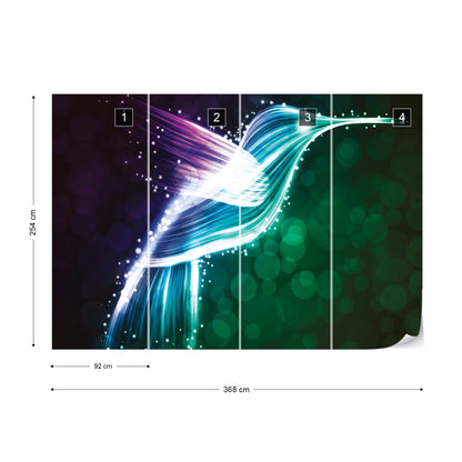 Hummingbird Neon Lights Photo Wallpaper Wall Mural - USTAD HOME