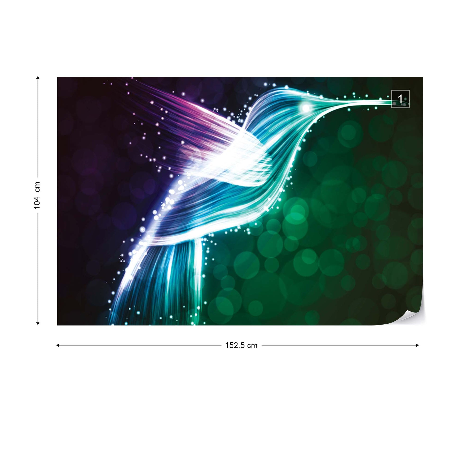 Hummingbird Neon Lights Photo Wallpaper Wall Mural - USTAD HOME