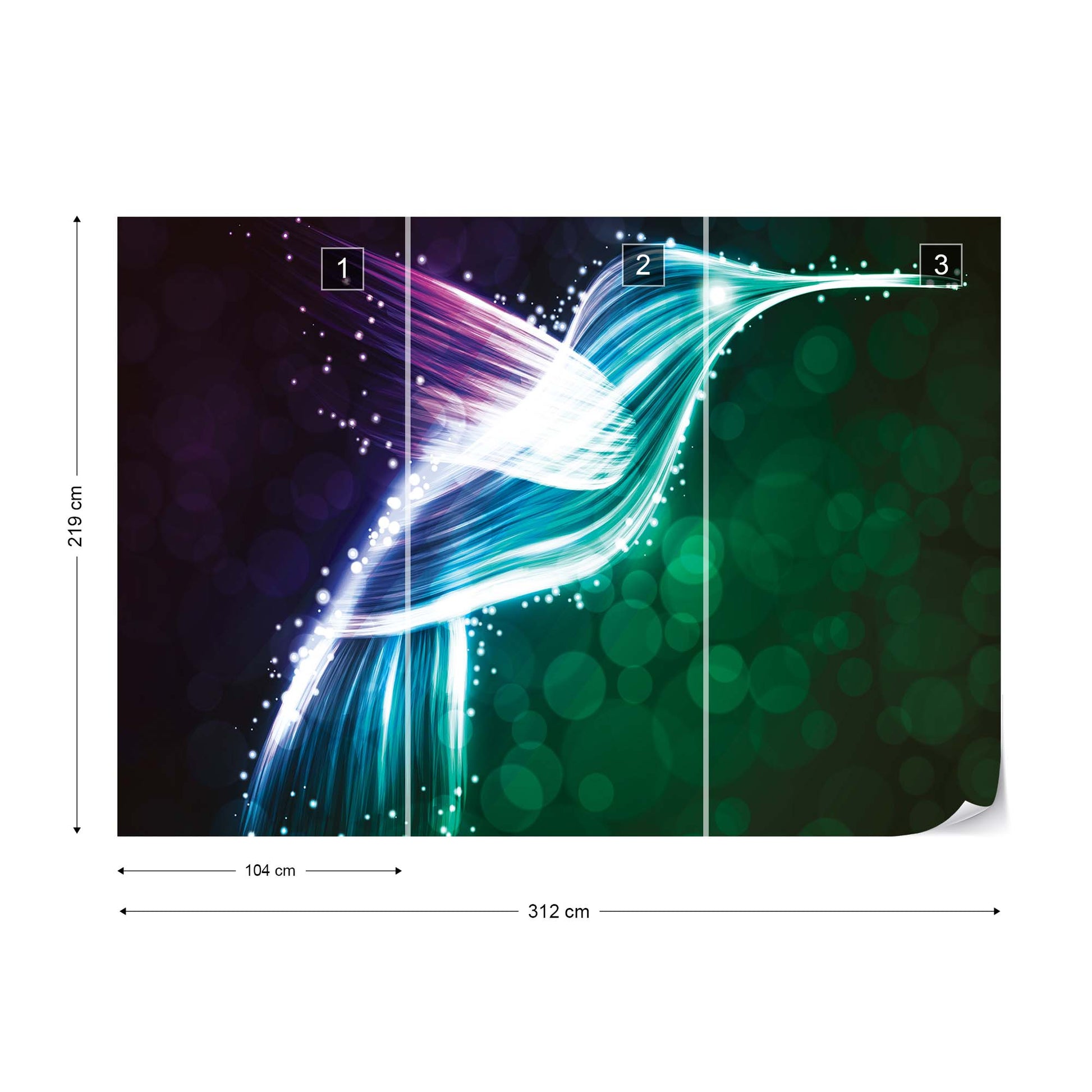 Hummingbird Neon Lights Photo Wallpaper Wall Mural - USTAD HOME