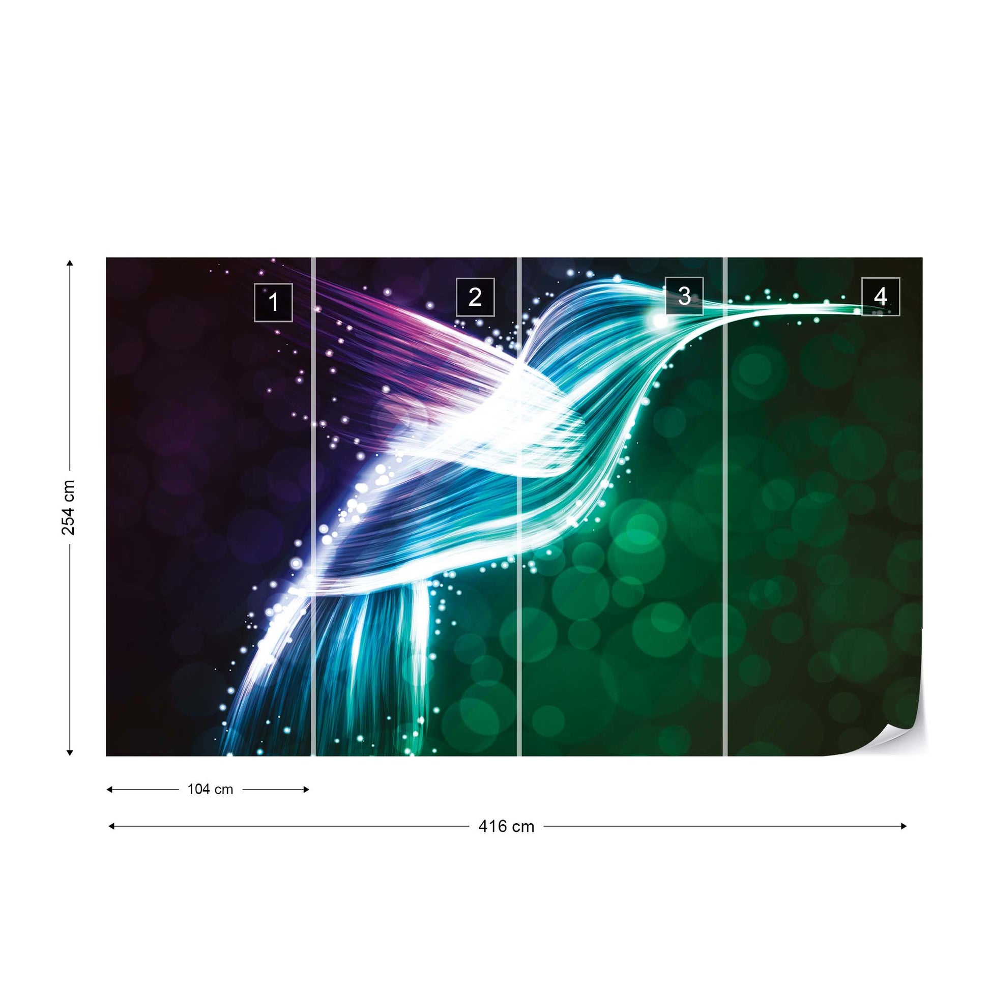 Hummingbird Neon Lights Photo Wallpaper Wall Mural - USTAD HOME