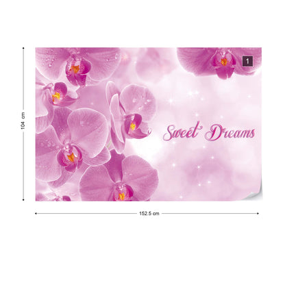 Flowers Orchids Pink "Sweet Dreams" Photo Wallpaper Wall Mural - USTAD HOME