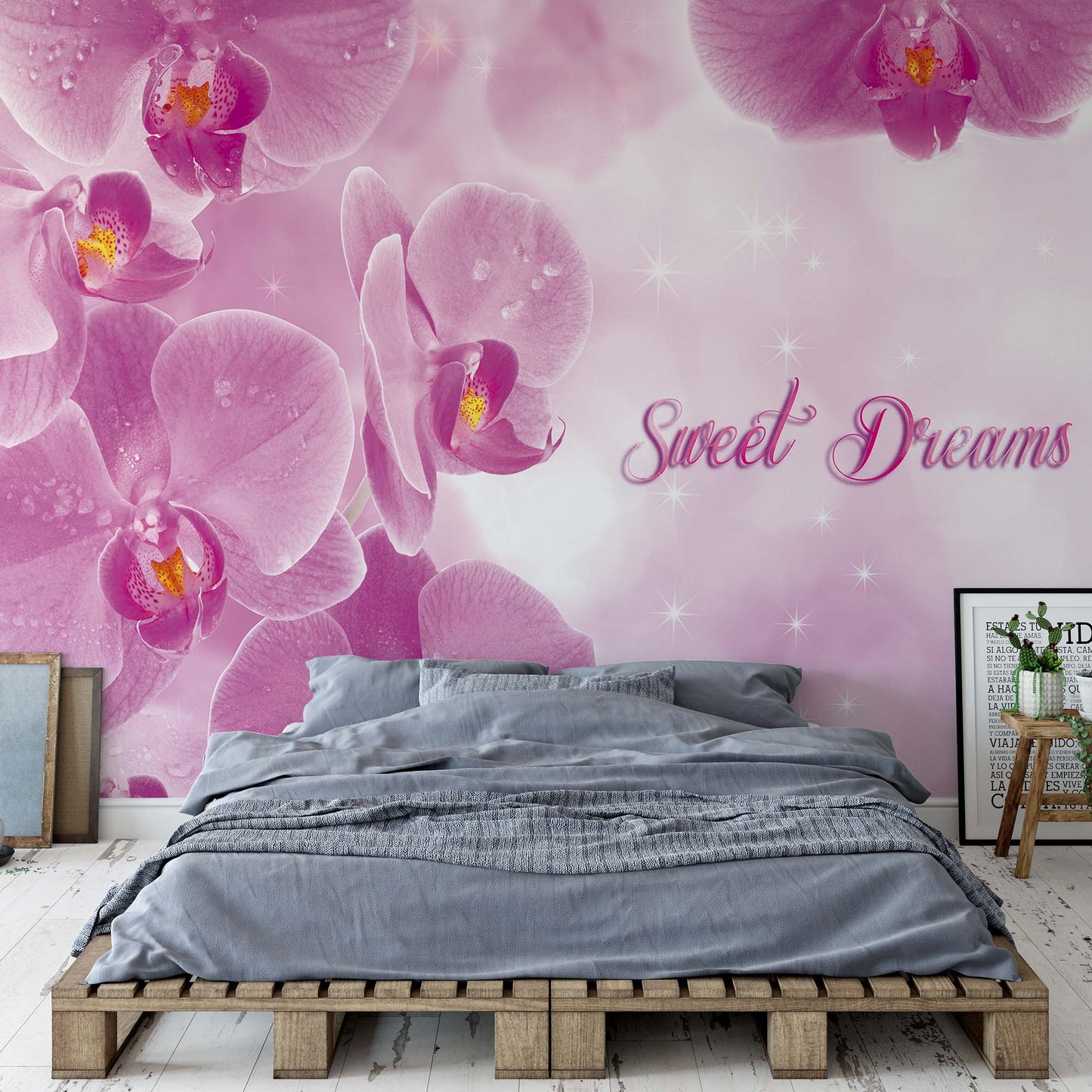 Flowers Orchids Pink "Sweet Dreams" Photo Wallpaper Wall Mural - USTAD HOME