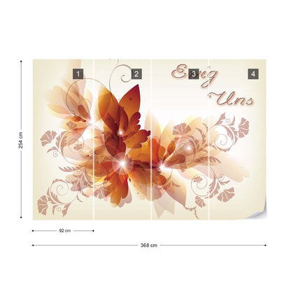 Flowers Modern Design "Ewig Uns" Photo Wallpaper Wall Mural - USTAD HOME