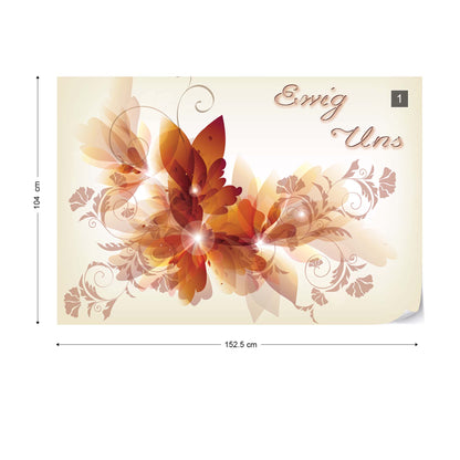 Flowers Modern Design "Ewig Uns" Photo Wallpaper Wall Mural - USTAD HOME