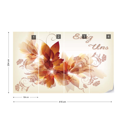 Flowers Modern Design "Ewig Uns" Photo Wallpaper Wall Mural - USTAD HOME