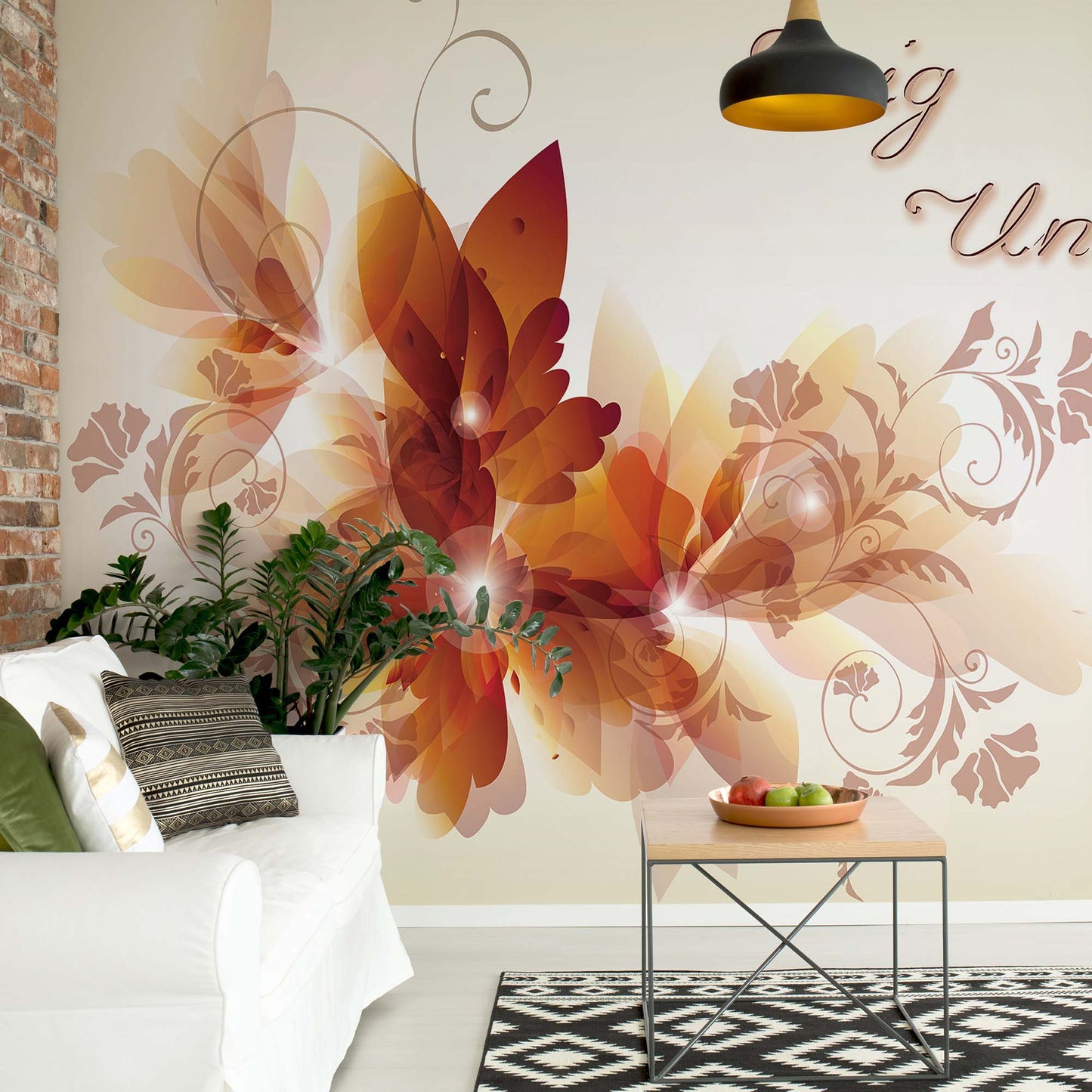 Flowers Modern Design "Ewig Uns" Photo Wallpaper Wall Mural - USTAD HOME