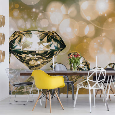 Luxury Diamonds Gold Photo Wallpaper Wall Mural - USTAD HOME