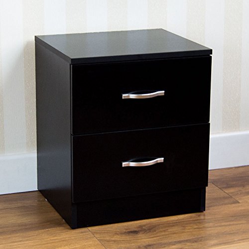 Bedside Cabinet 2 Drawer With Metal Handles and Runners - USTAD HOME