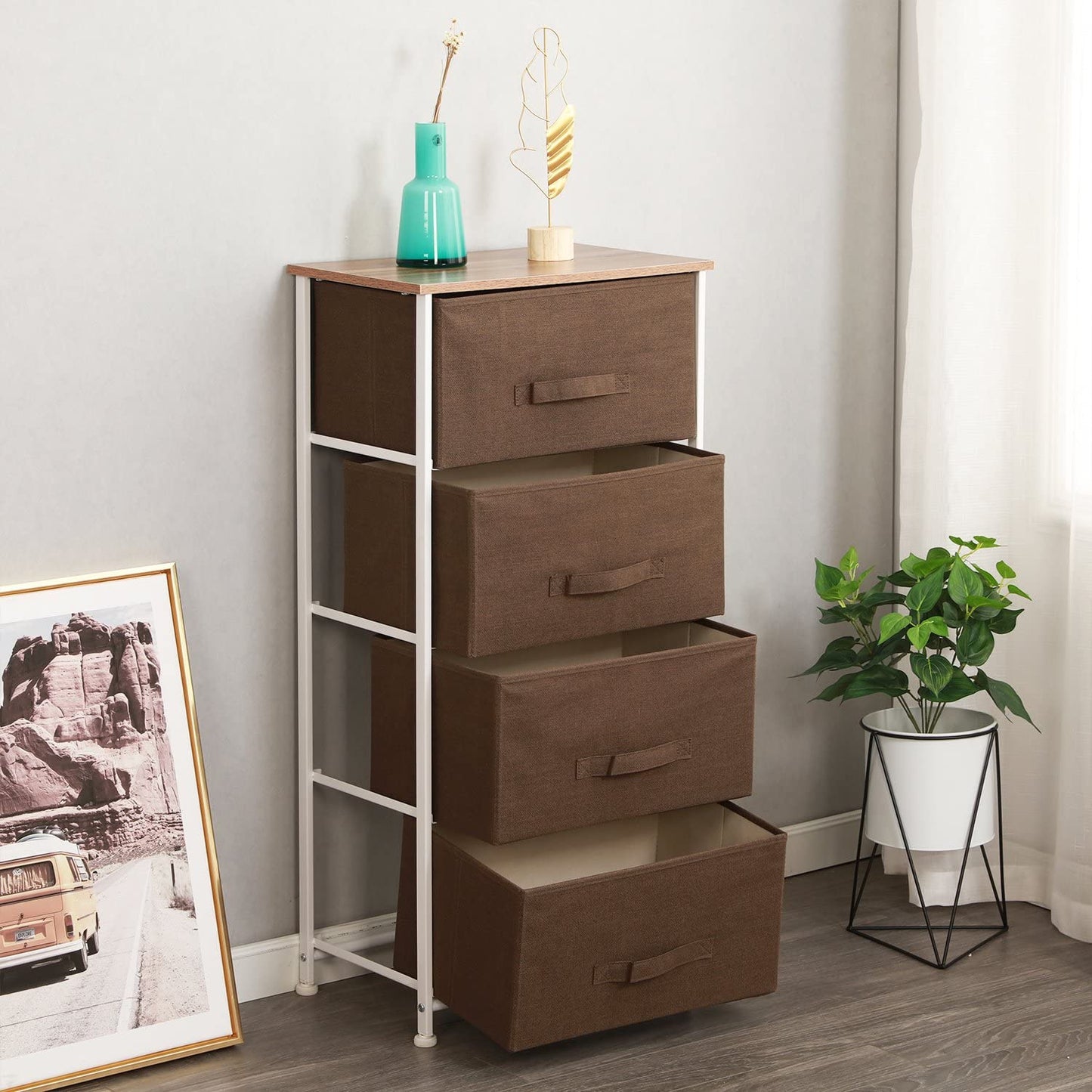 Wardrobe 4 Drawer Cabinet Multi Purpose Storage Chest - USTAD HOME