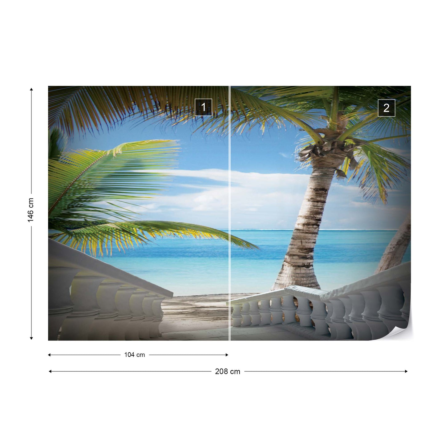 Steps To The Beach Photo Wallpaper Wall Mural - USTAD HOME